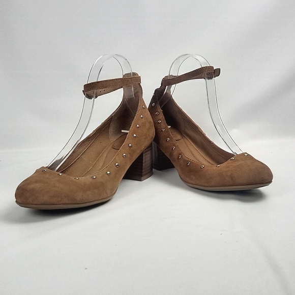 Montana Mary Jane Brown Suede Shoes Size 8.5 Boho Studded - Picture 1 of 14